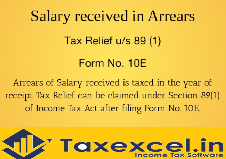 Arrears Relief U/s 89(1) as per the Income Tax Act with Auto Calculate Income Tax Arrears Relief Calculator U/s 89(1) with Form 10E from the F.Y.2000-01 FY. 2023-24 as per Budget 2023